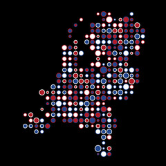 Netherlands Silhouette Pixelated pattern map illustration