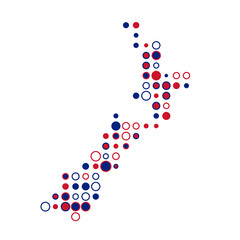 New zealand Silhouette Pixelated pattern map illustration