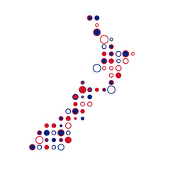 New zealand Silhouette Pixelated pattern map illustration