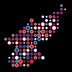 North korea Silhouette Pixelated pattern map illustration