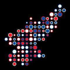 North korea Silhouette Pixelated pattern map illustration