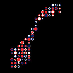 Norway Silhouette Pixelated pattern map illustration