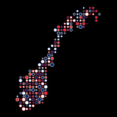 Norway Silhouette Pixelated pattern map illustration