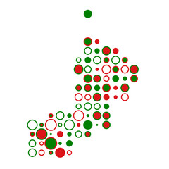 Oman Silhouette Pixelated pattern map illustration