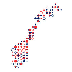 Norway Silhouette Pixelated pattern map illustration