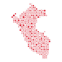 Fototapeta premium Peru Silhouette Pixelated pattern map illustration