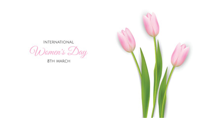 International Women's Day background. Greeting card. Vector illustration.