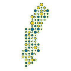 Sweden Silhouette Pixelated pattern map illustration