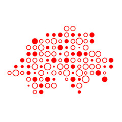 Switzerland Silhouette Pixelated pattern map illustration