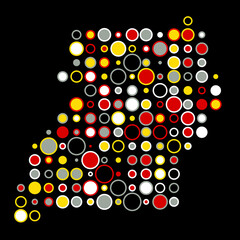 Uganda Silhouette Pixelated pattern map illustration