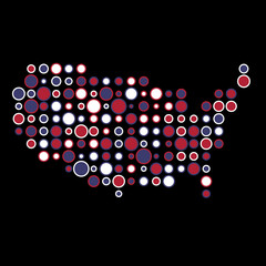 United states Silhouette Pixelated pattern map illustration