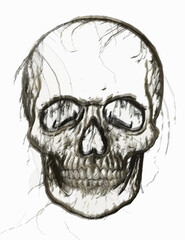 3D illustration of a evil looking skull
