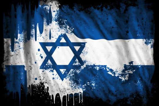 Israel national flag abstract image. Israel independence day concept. Generative AI
