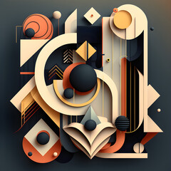 A geometric abstract illustration inspired by space - Artwork 108