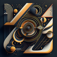 A geometric abstract illustration inspired by space - Artwork 77