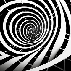black and white spirals, generative AI