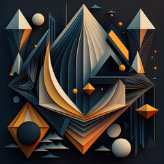 A geometric abstract illustration inspired by space - Artwork 41