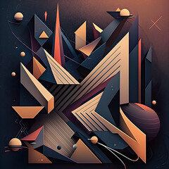 A geometric abstract illustration inspired by space - Artwork 19