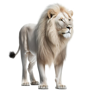 white lion isolate on background
