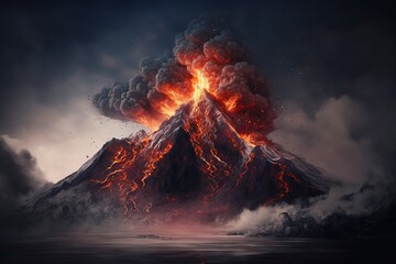 Epic volcano eruption in the middle of the ocean	
