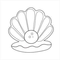 Finest quality beautiful natural open pearl shell close up realistic single valuable object image vector illustration 