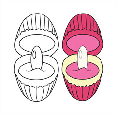 Finest quality beautiful natural open pearl shell close up realistic single valuable object image vector illustration 