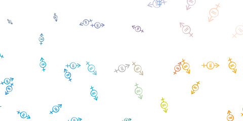 Light Blue, Yellow vector template with businesswoman signs.