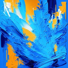 Abstract blue art painting background. Modern Art. contemporary art - generative ai