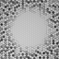 Abstract futuristic surface hexagon pattern. 3D Rendering. Realistic geometric mesh cells texture.