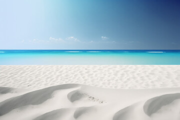 Fototapeta na wymiar Closeup of white sand at beach - minimalist. generative AI
