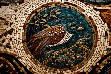Fototapeta na wymiar close up of a mosaic of a bird
