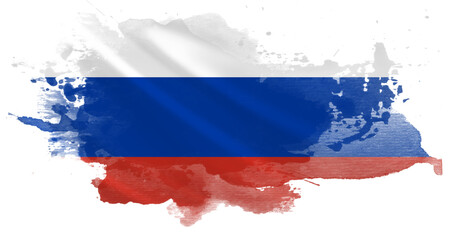 Russia flag abstract watercolor shape. Flag of the Russian Federation. Illustration of the Russian flag.