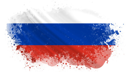 Russia flag abstract watercolor shape. Flag of the Russian Federation. Illustration of the Russian flag.