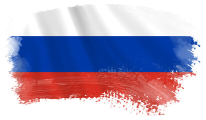Russia flag abstract watercolor shape. Flag of the Russian Federation. Illustration of the Russian flag.
