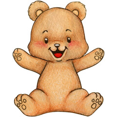 Watercolor woodland baby animal