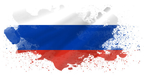 Russia flag abstract watercolor shape. Flag of the Russian Federation. Illustration of the Russian flag.