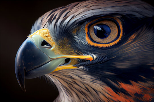 The peregrine falcon (Falco peregrinus) bird of prey portrait.