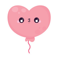 heart pink balloon helium kawaii