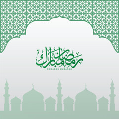 Ramadan Mubarak calligraphy with masjid 