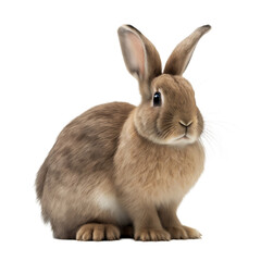Obraz premium Rabbit in full growth on transparent background. PNG, Generative AI