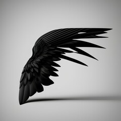 black wing isolated on white background - generative ai