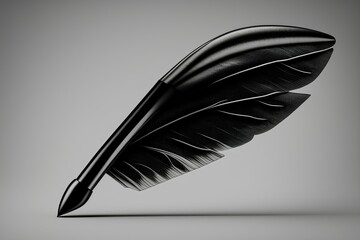 black wing isolated on white background - generative ai