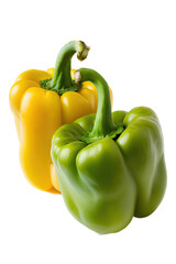 Obraz na płótnie Canvas yellow and green bell peppers, assorted peppers, summer, food, illustration, transparent background, png, horizontal, vertical, kitchen, healthy food, generative ai