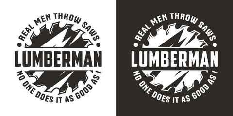 Obraz premium Wood saw for slice of tree or timber for design of workshop or sawmill. Blade or circular saw for sawing of lumberman or lumberjack.