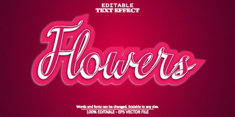 cartoon text effect, editable pink color text style
