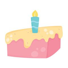 sweet birthday cake portion