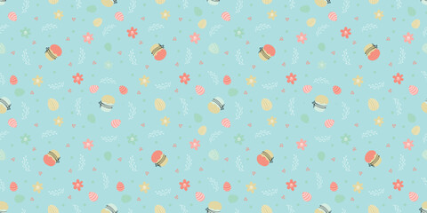 Cupcake seamless pattern. Easter cake background