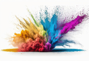 Vibrant Joy: Exploding Colorful Holi-Powder in the Air!