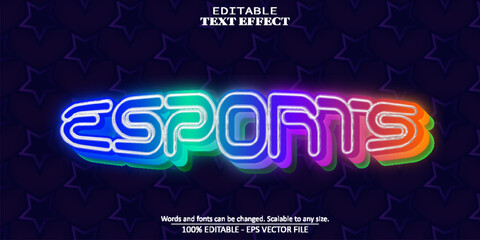 esport text effect, editable neon glowing text style