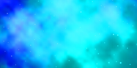 Light BLUE vector background with colorful stars.
